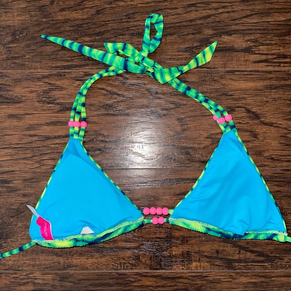 Victoria's Secret tie dye pink beaded bikini small swim top - Picture 5 of 5